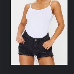 PLT Black Distressed Ripped Jean Shorts